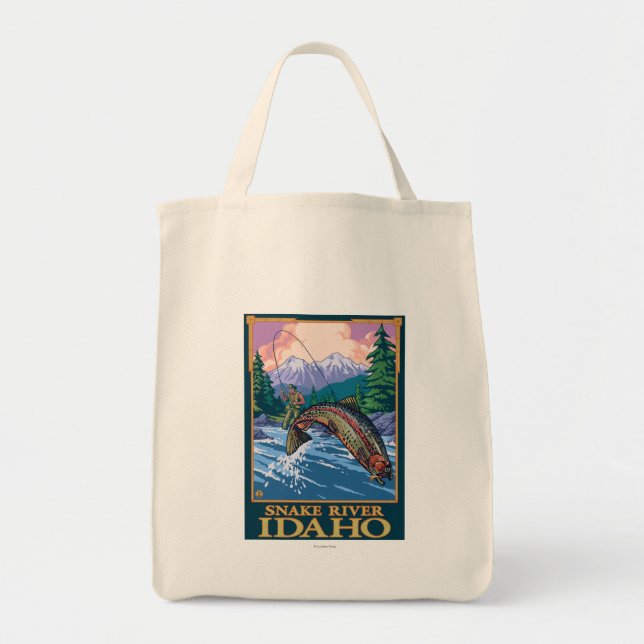 Tote Bag Plage de pêche à la mouche - Snake River, Idaho (Devant)