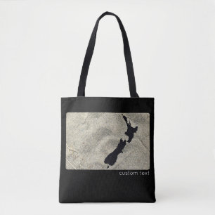 TOTE BAG PLAGE DE SABLE DE NOUVELLE-ZÉLANDE ICONIQUE NOIR N