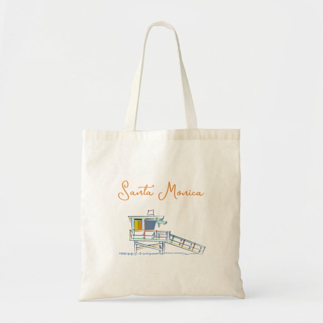 Tote Bag Plage de Santa Monica (Devant)
