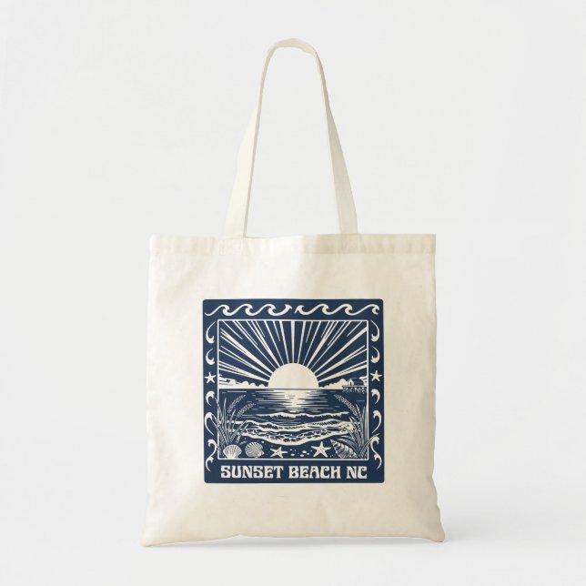 Tote Bag Plage de Sunset Beach NC Coucher de soleil côtier  (Devant)