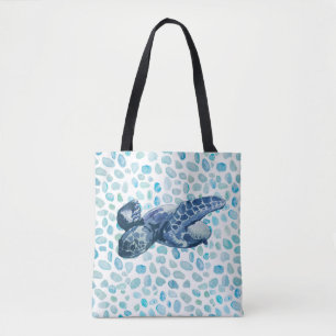 Tote Bag Plage de verre marin Tortue côtière