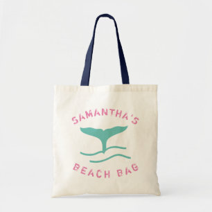 Tote Bag Plage de Whale's Tail Beach rose et Turquoise pers
