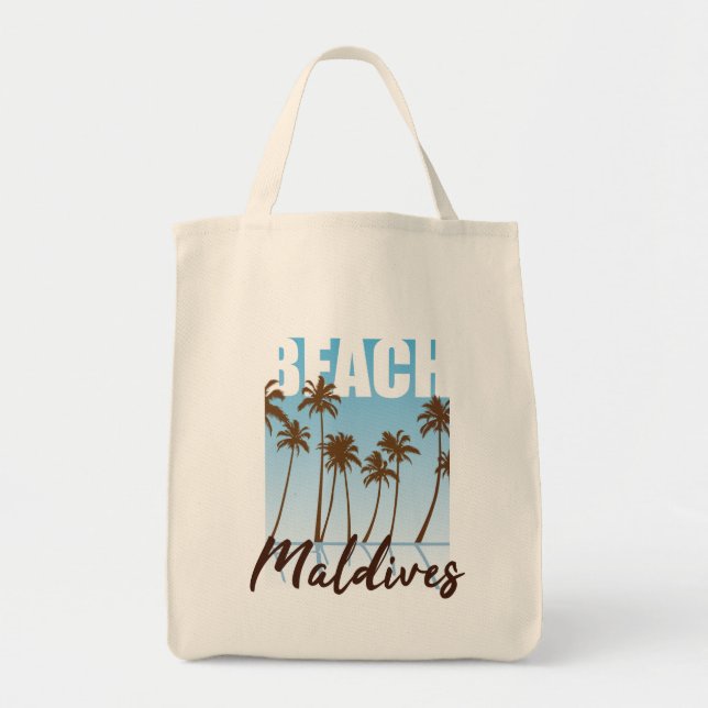 Tote Bag Plage des Maldives (Devant)