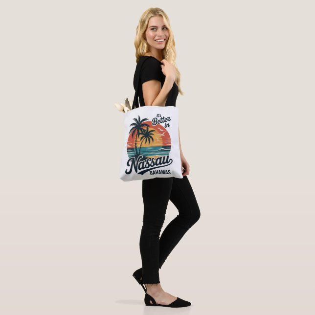 Tote Bag Plage d'été à Nassau Bahamas (Sur le modèle)