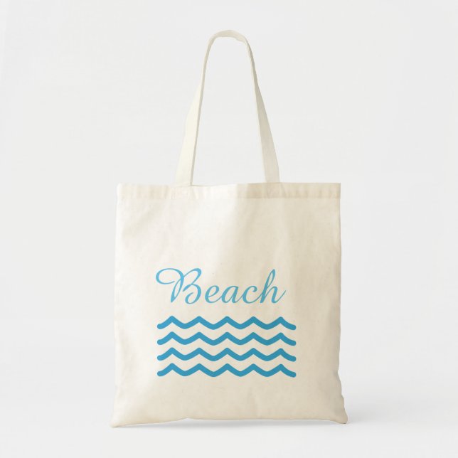 Tote Bag Plage d'été Blue Waves (Devant)