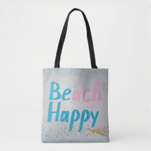 Tote Bag plage d'étoiles de mer et de bulles