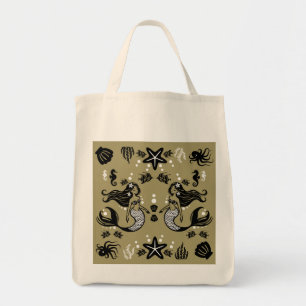 Tote Bag Plage d'or de sirène pour enfants
