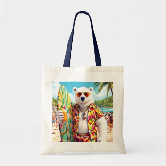 Tote Bag Plage d'ours polaire mignon fantastique (Devant)