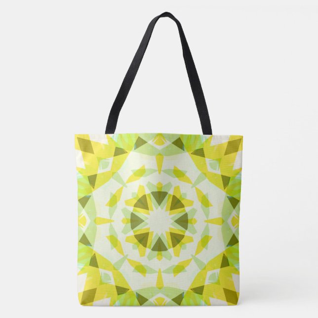 Tote Bag Plage écologique étoilée jaune vif (Devant)