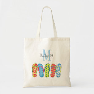 Tote Bag Plage Flip Flops Cute Girl Océan Décontracté