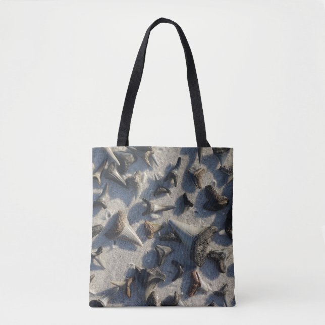 Tote Bag Plage Fourre-tout de dents de requins (Devant)