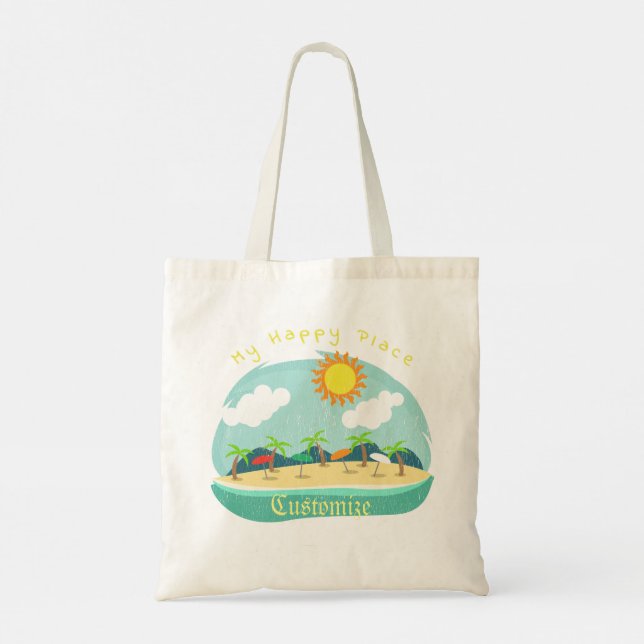 Tote Bag Plage Happy Place Thunder_Cove (Dos)