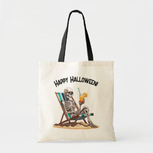 Tote Bag Plage Lounge Squelette Halloween