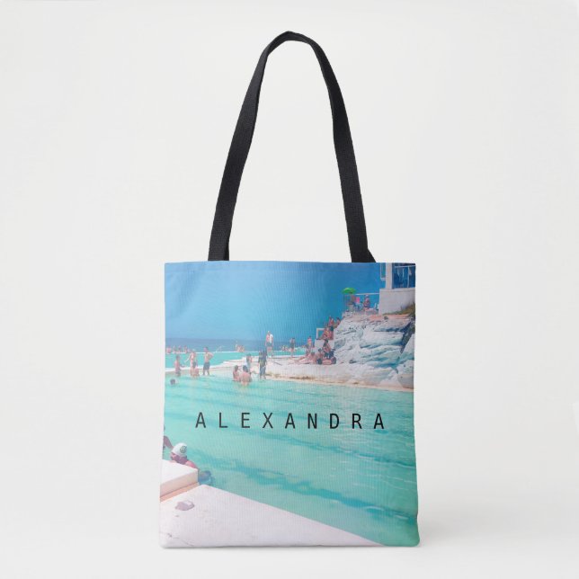 Tote Bag Plage Ocean Pool Eté Blue Aqua (Devant)