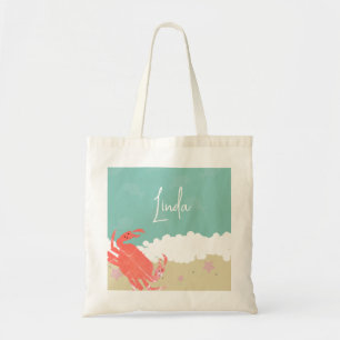 Tote Bag Plage Océanique Sable Vagues Crustacé Crabe