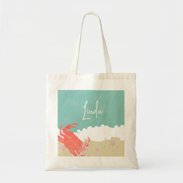 Tote Bag Plage Océanique Sable Vagues Crustacé Crabe (Devant)