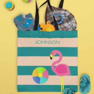 Tote Bag Plage personnalisée par Flamant rose Fourre-tout