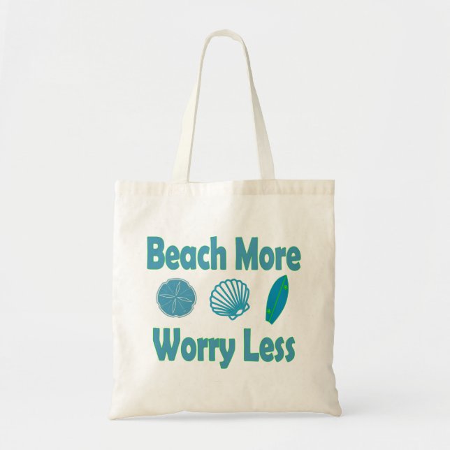 Tote Bag Plage Plus Inquiète Moins (Devant)