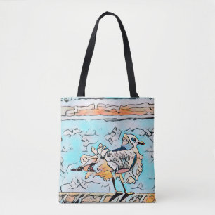 Tote Bag Plage Seagull mignon dessin