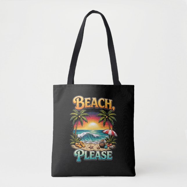 Tote Bag Plage, s'il vous plaît (Devant)