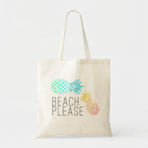 Tote Bag "plage s'il vous plaît", ananas coloré