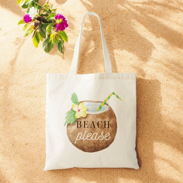 Tote Bag Plage S'Il Vous Plaît Voyager Vacances Tropicales (Créateur téléchargé)