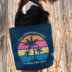 Tote Bag Plage sur mesure Trip Cute Blue Palm Tree