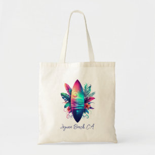 Tote Bag Plage Tropical Surboard
