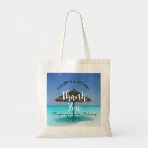 Tote Bag Plage tropicale avec Mariage parapluie en chaume