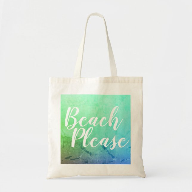 Tote Bag Plage Veuillez S'Il Vous plaît Turquoise Aqua Ombr (Devant)