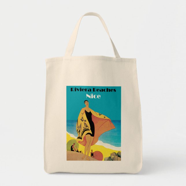 Tote Bag Plages Riviera ~ Nice (Devant)