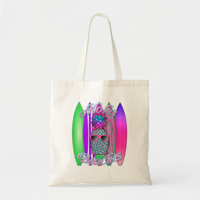 Tote Bag Plages tropicales d'Aloha Plages de surf (Devant)