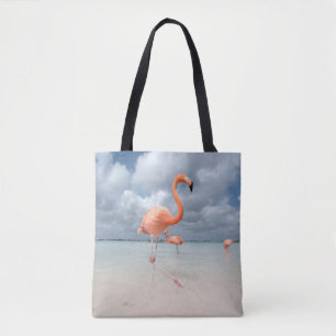 Tote Bag Plages tropicales   Flamants roses Beach, Aruba