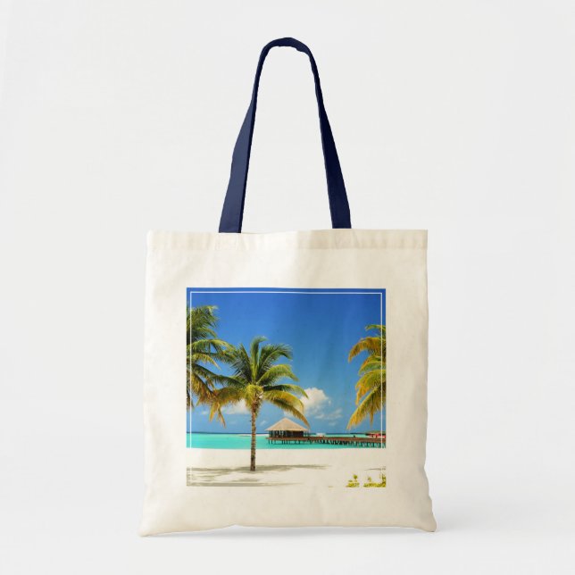 Tote Bag Plages tropicales | Île et lagon, Maldives (Devant)