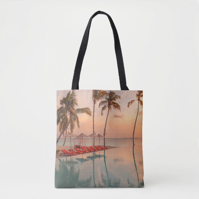Tote Bag Plages tropicales | Maldives Tropical Beach & Pool (Devant)