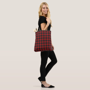 Tote Bag Plaid Checkered classique moderne noir rouge de