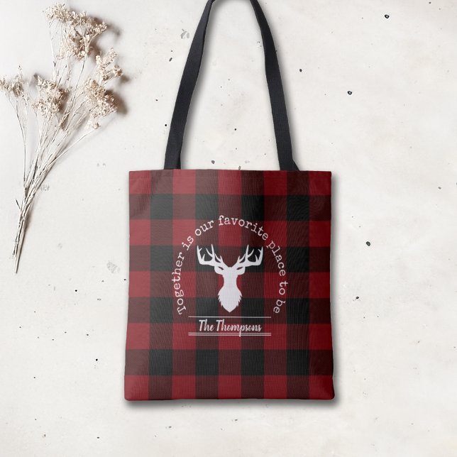 Tote Bag Plaid de buffle rouge et noir (Créateur téléchargé)