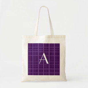 Tote Bag Plaid de pourpre de monogramme