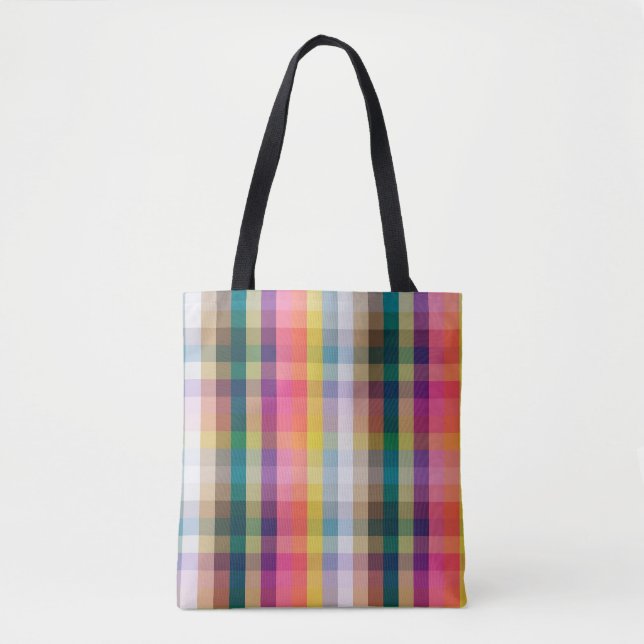Tote Bag Plaid écossais abstrait (Devant)
