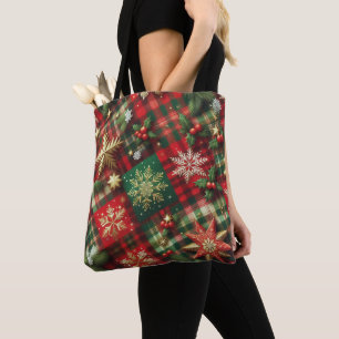 Tote Bag Plaid Festif