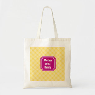 Tote Bag Plaid Pattern Mother of Bride Wedding