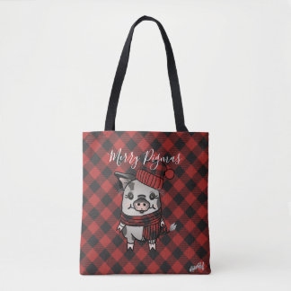 Tote Bag Plaid rouge de Buffalo de porc de Ziva