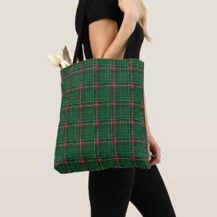 Tote Bag Plaid vert de Noël