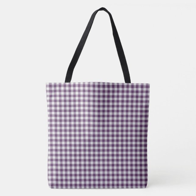 Tote Bag Plaid violet (Devant)