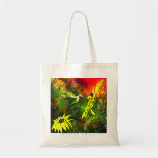 Tote Bag Plaisir de colibri avec des tournesols par des
