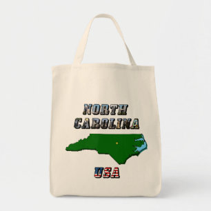 Tote Bag Plan de Caroline du Nord - Plan, photo et texte du