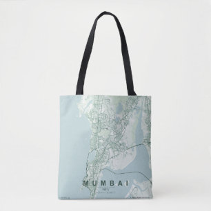 Tote Bag Plan de la ville de Mumbai en Inde, design minimal