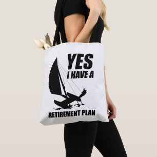 Tote Bag Plan de retraite Catamaran Trapèze Voile Capitaine