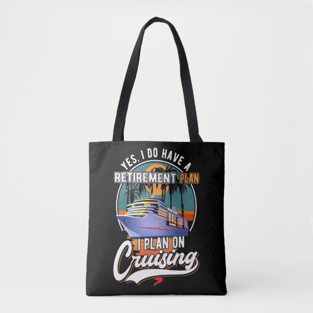 Tote Bag Plan de retraite de croisière Funny Cruise Ship Re (Devant)
