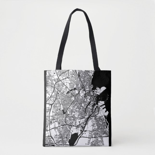 Tote Bag Plan de ville de Copenhague Danemark (Devant)